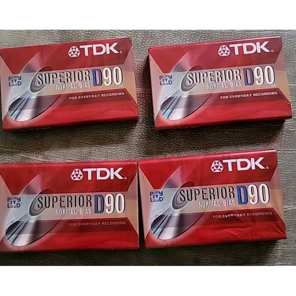 Lot of 4 TDK Superior D90 Blank Cassette Tapes Sealed‎ 90 Min